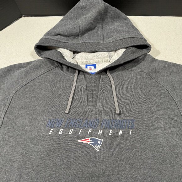 Vtg. New Englkand Patriots Gray Pullover Bill Belichick Hoodie - Reebok - Picture 4 of 10